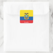 Vlag van Ecuador Vierkante Sticker (Tas)