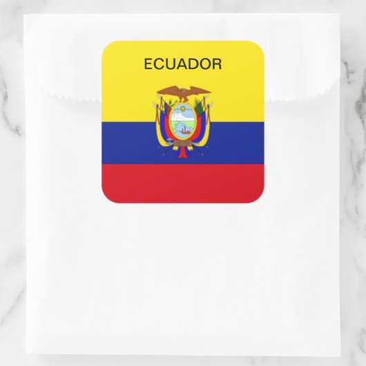 Vlag van Ecuador Vierkante Sticker (Tas)