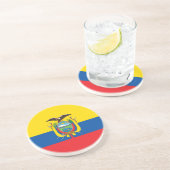 Vlag van Ecuador Zandsteen Onderzetter (Zijkant)