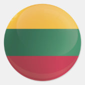 vlag van een rondpictogram van Litouwen Ronde Sticker (Voorkant)