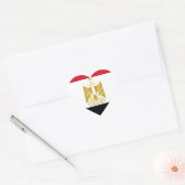 Vlag van Egypte - علمم صر - Egyptische Vlag Hart Sticker (Envelop)