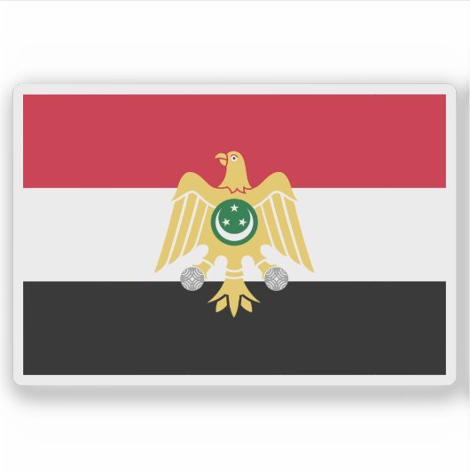 Vlag van Egypte (1952-1958) Sticker (Voorkant)