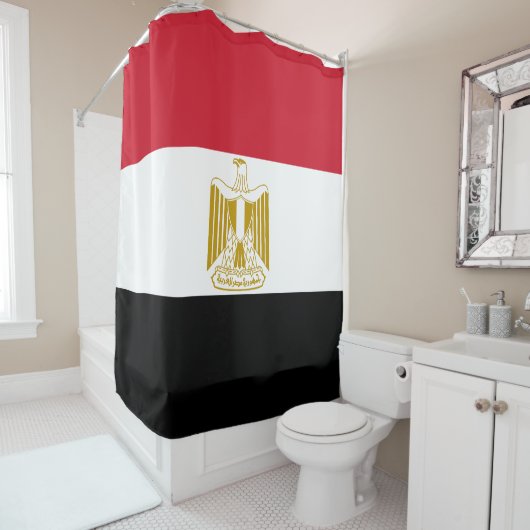 Vlag van Egypte Douchegordijn (In situ)