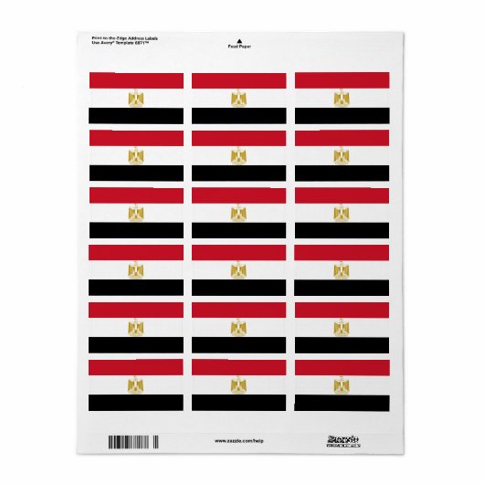 Vlag van Egypte Etiket (Full Sheet)