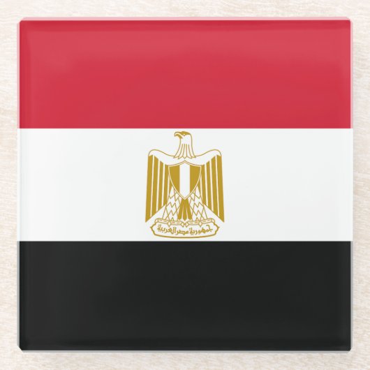 Vlag van Egypte Glazen Onderzetter (Voorkant)