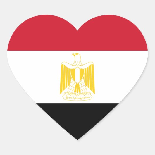 Vlag van Egypte Hart Sticker (Voorkant)
