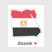 Vlag van Egypte Kaart Sticker (Vel)