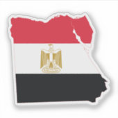 Vlag van Egypte Kaart Sticker (Voorkant)