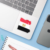 Vlag van Egypte Kaart Sticker (Laptop met iPhone)
