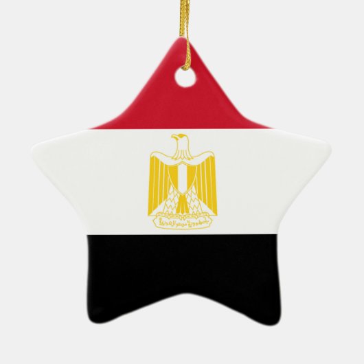 Vlag van Egypte Keramisch Ornament (Achterkant)