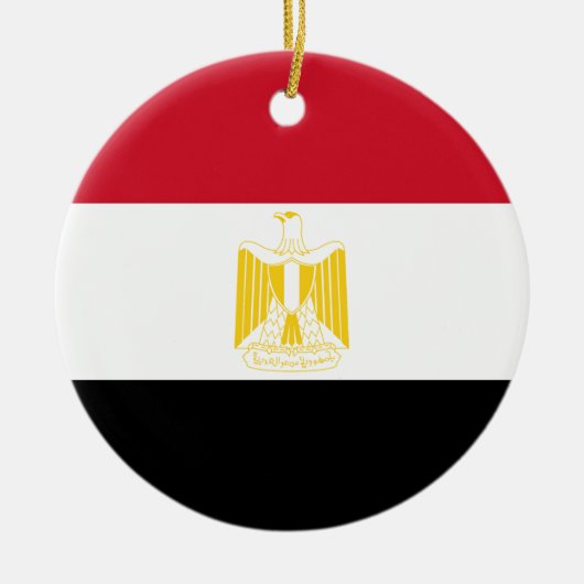 Vlag van Egypte Keramisch Ornament (Voorkant)