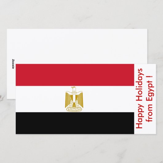 Vlag van Egypte, Prettige Feestdagen vanuit Egypte Feestdagenkaart (Voorkant / Achterkant)