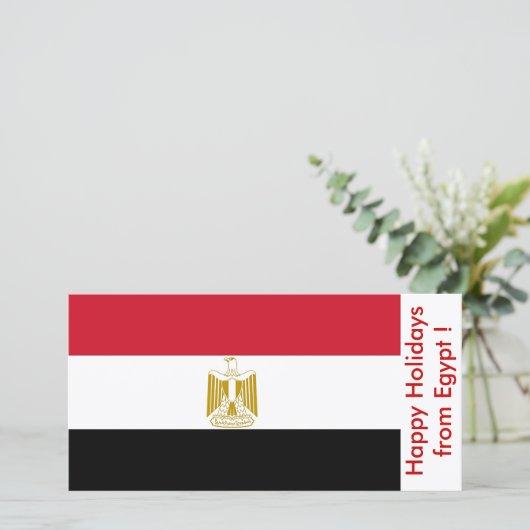 Vlag van Egypte, Prettige Feestdagen vanuit Egypte Feestdagenkaart (Staand voorkant)