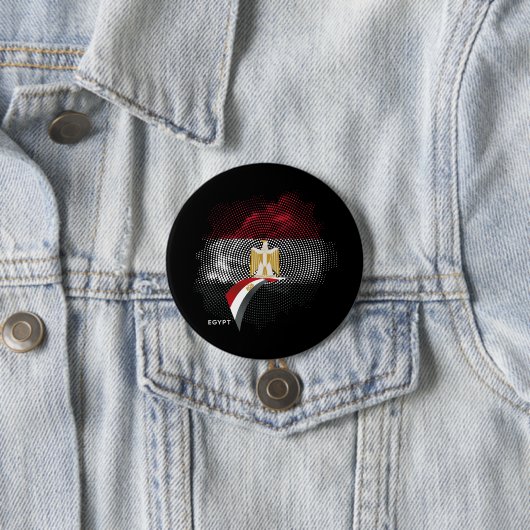 Vlag van Egypte Ronde Button 7,6 Cm (In situ)