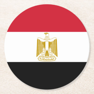 Vlag van Egypte Ronde Kartonnen Onderzetter