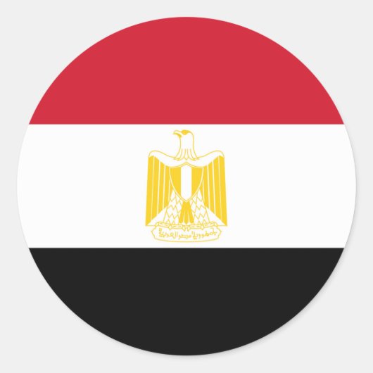 Vlag van Egypte Ronde Sticker (Voorkant)