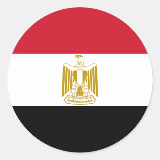 Vlag van Egypte Ronde Sticker (Voorkant)