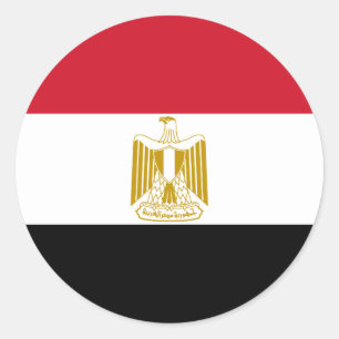 Vlag van Egypte Ronde Sticker