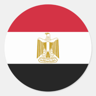 Vlag van Egypte Ronde Sticker