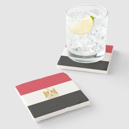 Vlag van Egypte Stenen Onderzetter (Zijkant)