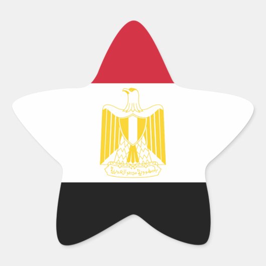Vlag van Egypte Ster Sticker (Voorkant)