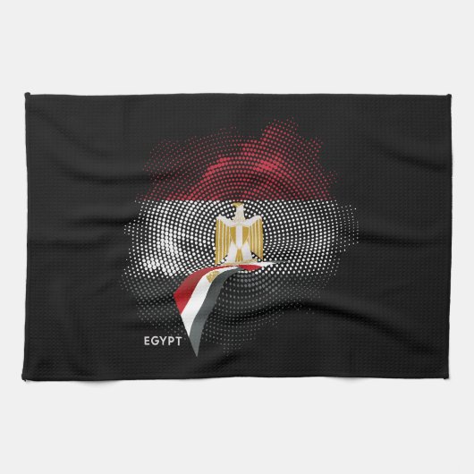 Vlag van Egypte Theedoek (Horizontaal)