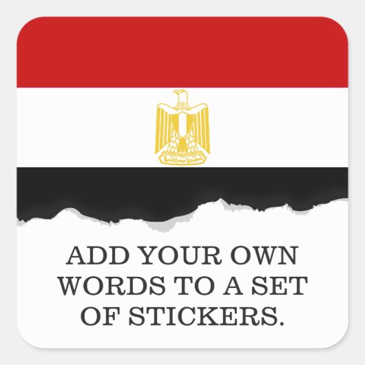 Vlag van Egypte Vierkante Sticker (Voorkant)