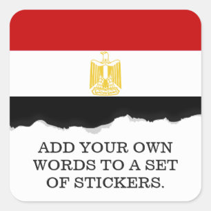 Vlag van Egypte Vierkante Sticker