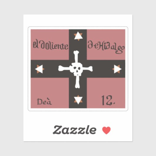 Vlag van El Doliente de Hidalgo (1811-1812), Mexic Sticker (Vel)