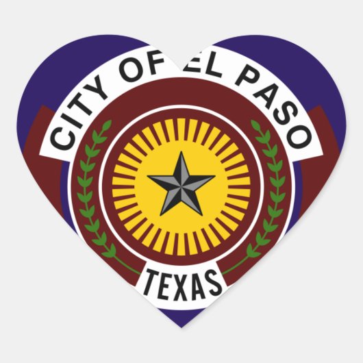Vlag van El Paso Hart Sticker (Voorkant)