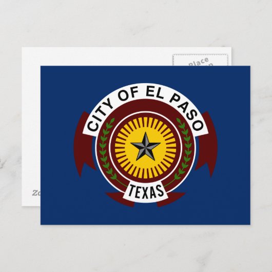 Vlag van El Paso, Texas Briefkaart (Voorkant / Achterkant)