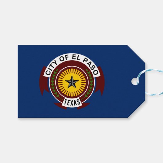 Vlag van El Paso (Texas) Cadeaulabel (Voorkant (Horizontaal))