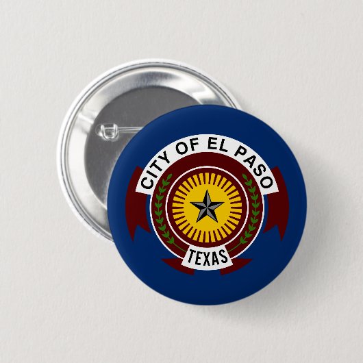 Vlag van El Paso, Texas Pinback Button (Voorkant /achterkant)
