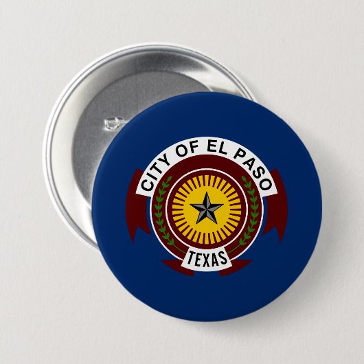 Vlag van El Paso (Texas) Ronde Button 7,6 Cm (Voorkant /achterkant)