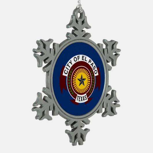 Vlag van El Paso, Texas Tin Sneeuwvlok Ornament (Links)