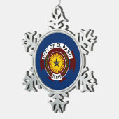 Vlag van El Paso, Texas Tin Sneeuwvlok Ornament (Rechts)