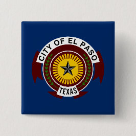 Vlag van El Paso (Texas) Vierkante Button 5,1 Cm