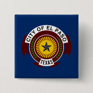 Vlag van El Paso (Texas) Vierkante Button 5,1 Cm