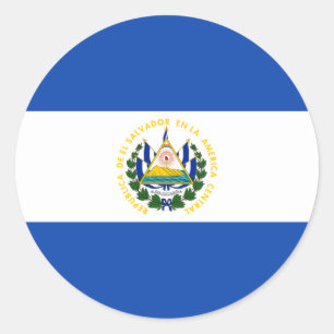 Vlag van El Salvador - Bandera de El Salvador Ronde Sticker