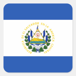 Vlag van El Salvador - Bandera de El Salvador Vierkante Sticker