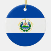 Vlag van El Salvador Keramisch Ornament (Voorkant)