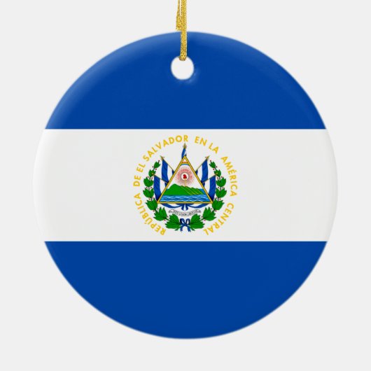 Vlag van El Salvador Keramisch Ornament (Achterkant)