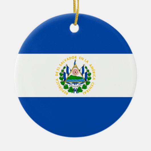 Vlag van El Salvador Keramisch Ornament (Voorkant)
