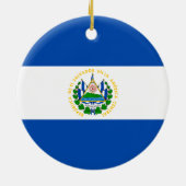 Vlag van El Salvador Keramisch Ornament (Achterkant)