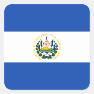 Vlag van El Salvador Label