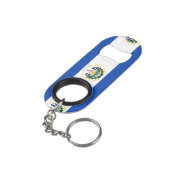 Vlag van El Salvador, nationale wapenstilstand Sleutelhanger Flessenopener (Achterkant Gekanteld)