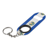 Vlag van El Salvador, nationale wapenstilstand Sleutelhanger Flessenopener (Voorkant Gekanteld)