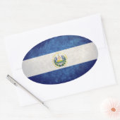 Vlag van El Salvador Ovale Sticker (Envelop)