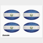 Vlag van El Salvador Ovale Sticker (Vel)