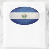 Vlag van El Salvador Ovale Sticker (Tas)